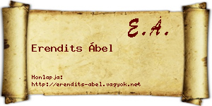 Erendits Ábel névjegykártya